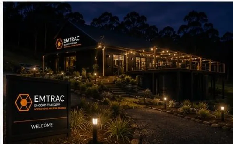 The training base lit at night