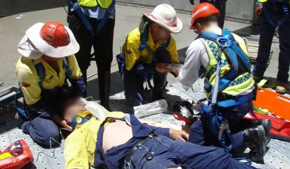 Traccorp emergency service officers running a triage exercise