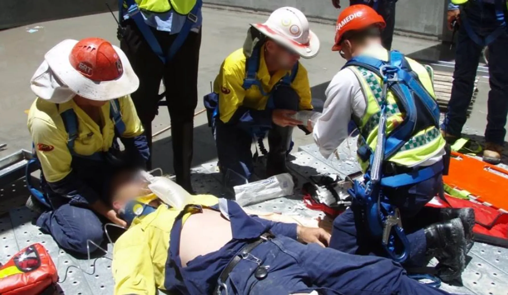Traccorp emergency service officers running a triage exercise